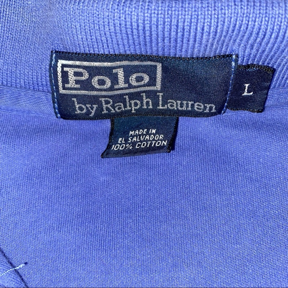 Polo Ralph Lauren Blue Interlock Polo Shirt Men L Navy Pony Classic - Picture 7 of 9